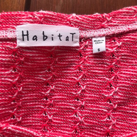 Habitat Knit Scoop Neck Long Sleeve Pink Shirt Women's Size Small - Picture 6 of 6